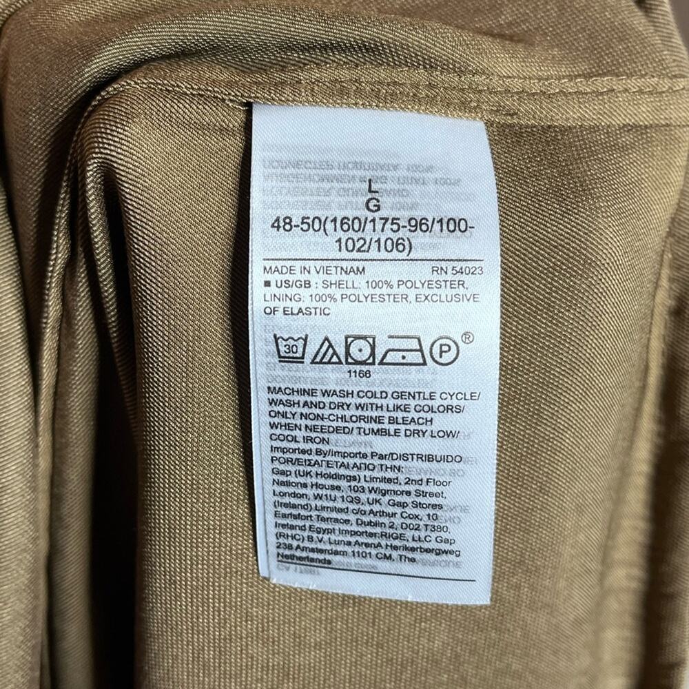 BANANA REPUBLIC Balza Ruffle Mini Dress Olive V Neck Long Sleeve Size Large - Picture 7 of 7